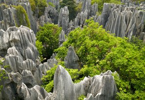 La forêt de pierre à Kunming, province du Yunnan