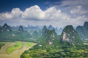 Le paysage typique du karst à Guilin