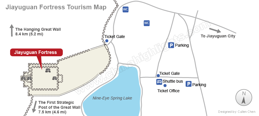 Carte de la Grande Muraille à Jiayuguan