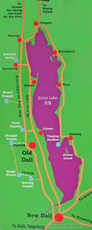 Carte du Lac Erhai