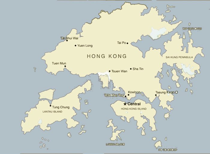 hong kong carte Carte de Hong Kong, carte touristique à Hong Kong   Voyages Chine